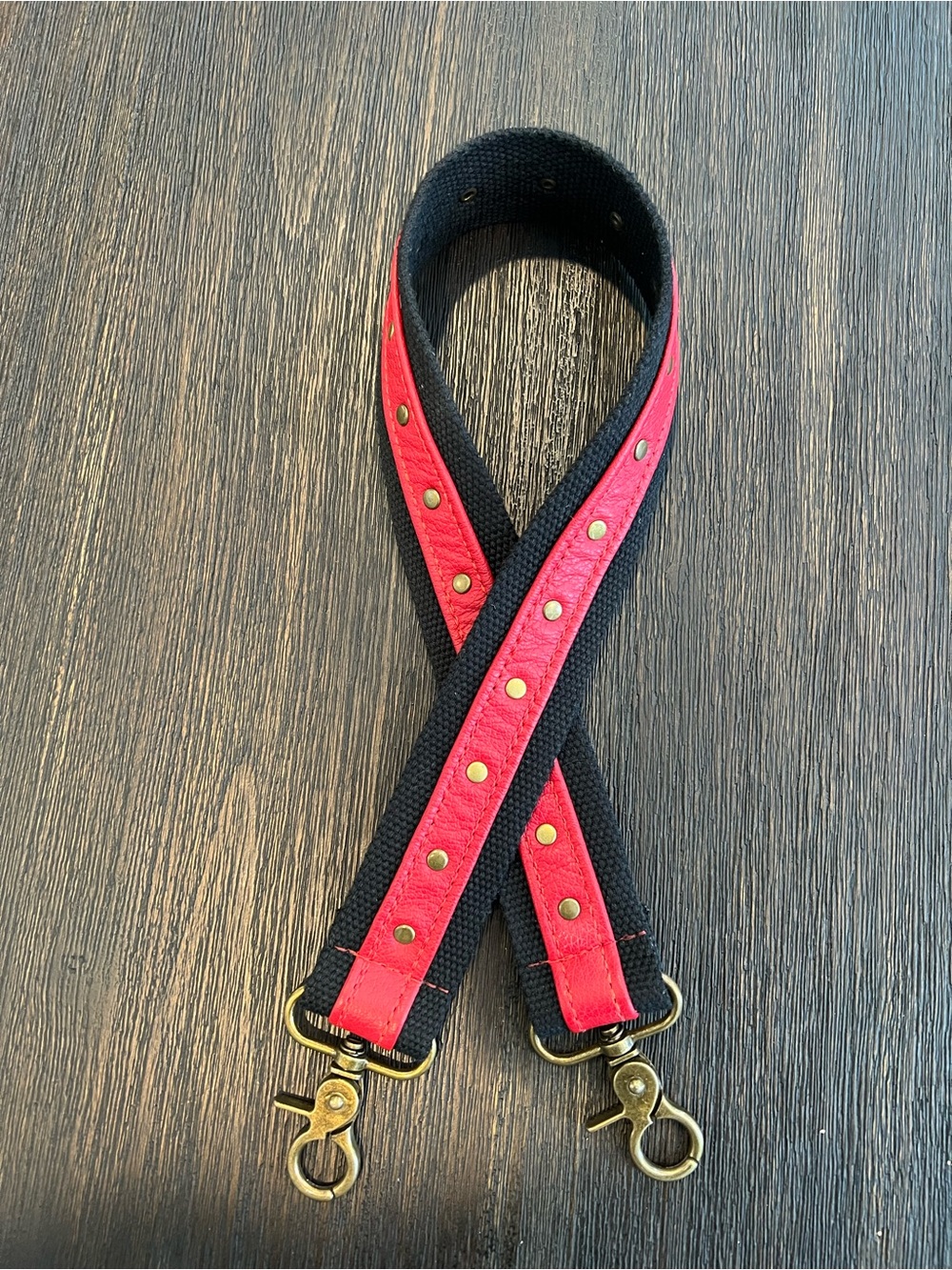 KG Canvas and Leather Shoulder Studded Shoulder Strap